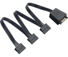 SilverStone SATA 15-pin - SATA 15-pin x3, 1.8m, Juodas (SST-CP06-L)