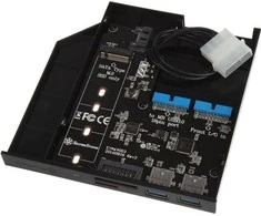 Kištukinis lizdas SilverStone Slim ODD 12,7mm M.2 SATA diske (SST- FPS01)
