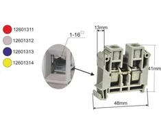 Simet 12601312 Dviejų laidų šynų jungtis 16 mm2 pilka ZSG 1-16.0s 12601312