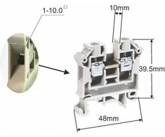 Simet 11521311 2 laidų šynų gnybtų blokas 10 mm2 raudonas NAUJAS ZSG1-10.0Nc 11521311