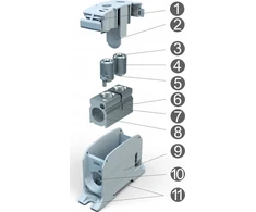 Simet Al/Cu srieginio bėgio jungtis STB 50-2 (87320) SIMBLOCK mėlyna 81002003