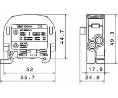 Simet Šakų paskirstymo blokas SCB 25 Al/Cu 80110 SIMBLOCK, mėlynas 81501003