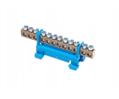 Simet Gnybtų kaladėlė N12 šynai, neutrali, 12 takelių, 16 mm, 400 V AC, 63 A, mėlyna, 81701003