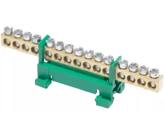 Simet Gnybtų juosta PE15 apsauginė 15-takelių 16mm 400V AC 63A žalia 81702005