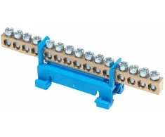 Simet Gnybtų kaladėlė N15 šynai, neutrali, 15 takelių, 16 mm, 400 V AC, 63 A, mėlyna 81702003
