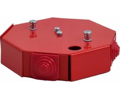 Simet PIP-1AN B3x2x4 aštuonkampė priešgaisrinė dėžutė, E90, su 0,375A saugikliu, išmatavimai 115x28x123mm, raudona 84621606
