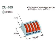 „Simet Universal“ vieno ir kelių laidų kabeliams, 5 takelių 2,5 mm2 24A pilka (ZU-405) (85125000)
