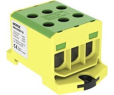 Simet Srieginis gnybtų blokas AL/CU/ 1,5-50 mm2/ TS 35/ 1 takelis, 6 skylės gnybtų blokai - (OTL50-3) M geltonai žalia MAA3050Y10
