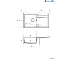 Deante granitinė virtuvinė plautuvė Deante Eridan, ZQE_N113, Nero