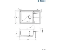 Deante granitinė virtuvinė plautuvė Deante Eridan ZQE G11B, Metallic graphite