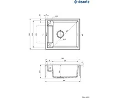 Deante granitinė virtuvinė plautuvė su magnetais Deante Magnetic ZRM T103, Anthracite