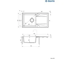 Deante granitinė virtuvinė plautuvė Deante Evora ZQJ T113, Anthracite