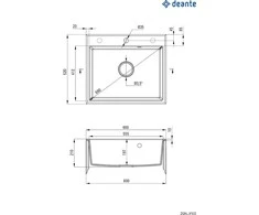 Deante granitinė virtuvinė plautuvė Deante Andante, ZQN_N103, Nero