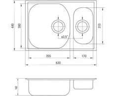 Virtuvinė plautuvė Deante Xylo ZEX 3503, decor