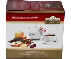 Sir Williams Arbata Sir Williams Karališko skonio aviečių karalienė 50 x 4 g - aviečių arbata su obuoliais, hibisku ir laukinėmis rožėmis