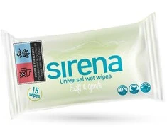 Drėgnosios servetėlės SIRENA, 15 vnt.