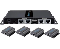 AV signalo perdavimo sistema Techly Extender Splitter HDMI 1x4 1080p60Hz per Cat6 vytos poros iki 40m (IDATA EX-HL41TY)