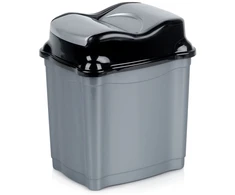 Berilo Šiukšlių dėžė 5 l – pilka, plastikinė su pakeliamu dangčiu