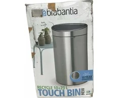 Brabantia Waste Bin Touch Bin Nauja, perdirbama, 23+10 L platininė