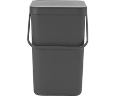 Šiukšlių dėžė BRABANTIA Sort &amp; Go, tamsiai pilkos sp., 25 L