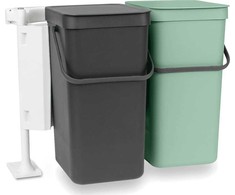 Šiukšliadėžė Brabantia Krepšys szafkowy Sort&amp;Go 2x16l Jade Žalias/ Pilkas 214462