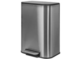 Šiukšliadėžė Donau Home Ze stopką , wolnoopadający, prostokątny, 20l, sidabrinė mat (45912021-19)