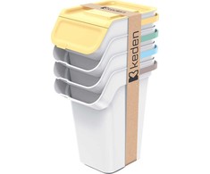 Prosperplast KADDI Q SET šiukšliadėžės - pilkos 25l. Kedenas