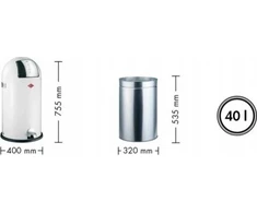 Šiukšliadėžė Wesco Šiukšliadėžė 40l KickBoy sidabrinė WESCO