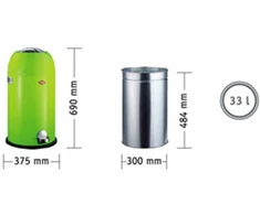 Šiukšliadėžė Wesco Šiukšliadėžė žalia 33l Kickmaster Wesco