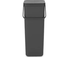 Brabantia „SORT &amp; GO“ šiukšliadėžė, 40 l, stačiakampė, pilka, 267 mm, 341 mm, 620 mm
