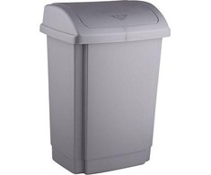 Atliekų konteineris 15L su dangteliu Swing pilka
