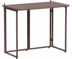 Sulankstomas sodo stalas, rudas, 90x51x75 cm, polirotangas