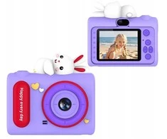 Skaitmeninis fotoaparatas 40mp HD kameros objektyvas asmenukėms vaikams MP3 žaidimai / Xrec H05 / Violetinė Rabbit