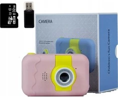 Skaitmeninis fotoaparatas Shona KIDCAM KC02 vaikiškas fotoaparatas ROŽINIS