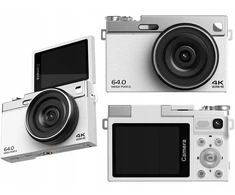 Skaitmeninis fotoaparatas Xrec Aparat Skaitmeninis 64mp / 4k / 16x Zoom / Obrotowy Ekran Lcd 2,88" / Xrec C77 / Baltas