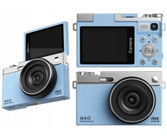 Skaitmeninis fotoaparatas Xrec Aparat Skaitmeninis 64mp / 4k / 16x Zoom / Obrotowy Ekran Lcd 2,88" / Xrec C77 / Mėlyna