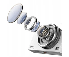 Skaitmeninis fotoaparatas Xrec Aparat Skaitmeninis 64mp / 4k / 16x Zoom / Obrotowy Ekran Lcd 2,88" / Xrec C77 / Baltas