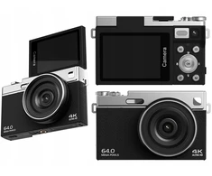 Aparat Skaitmeninis 64mp / 4k / 16x Zoom / Obrotowy Ekran Lcd 2,88" / Xrec C77 / Juodas