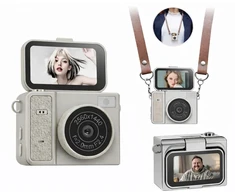 Skaitmeninis fotoaparatas Xrec Mini Fotoaparatas Kamera Retro Video 2k Pakabukas Raktų pakabukas Sukamas Ekranas / Xrec X7 / Smėlio spalvos