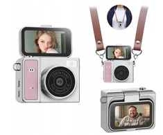 Skaitmeninis fotoaparatas Xrec Mini Fotoaparatas Kamera Retro Video 2k Pakabukas Raktų pakabukas Sukamas Ekranas / Xrec X7 / Rožinė - Pilka