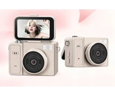 Skaitmeninis fotoaparatas Xrec Mini Fotoaparatas Kamera Retro Video 2k Pakabukas Raktų pakabukas Sukamas Ekranas / Xrec X7 / Smėlio spalvos