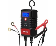 Skaitmeninis akumuliatoriaus įkroviklis AGM/GEL/LiFePO4 4A 6/12V PRO HOOK AMIO-04531