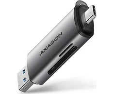 AXAGON CRE-SAC išorinis USB 3.2 Gen1 Type-C+Type-A 2 lizdų SD / Micro SD