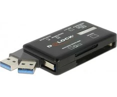 Delock SuperSpeed USB kortelių skaitytuvas, skirtas CF/SD/MicroSD/MS/M2/xD