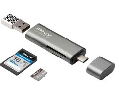 Pny Technologies PNY USB C / USB A adapterio kortelių skaitytuvas