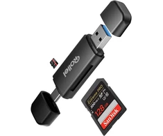 Skaitytuvas Rollei czytnik kart USB 3.0 Type-A/Type-C Juodas (25100)