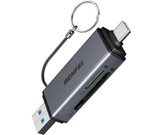 Tech Protect BENFEI card reader 2 in 1 USB-C USB-A 3.0 for SD Micro SD juodas