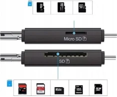 Skaitytuvas Zenwire SD kortelių skaitytuvas 5 viename „Micro USB“ atmintinė USB-C OTG