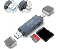 Skaitytuvas Zenwire Skaitytuvas Kart Pamięci SD USB 3.0 USB-C Adapteris 4w1 SD + MICRO SD TF 5 Gb/s do 2TB