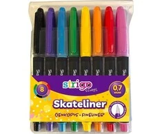 Skateliner rašikliai 0,7mm 8vnt STRIGO